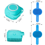 Comotech 3-Piece Dog Bath Brush Set – Grooming & Shampoo Scrubber for Short & Long Hair Dogs (Blue)