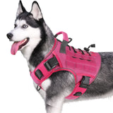 WINGOIN Tactical Dog Harness for Large Dogs, Heavy Duty No Pull Dog Harness with Handle, Adjustable Reflective Military K9 German Shepherd Big Size Dog Vest for Training, Walking, Hiking, Green (L)