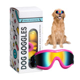 NVTED Dog Sunglasses Dog Goggles, UV Wind Dust Fog Protection Pet Glasses Eye Wear with Adjustable Strap for Medium or Large Size (Laser)