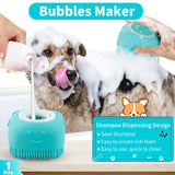Comotech 3-Piece Dog Bath Brush Set – Grooming & Shampoo Scrubber for Short & Long Hair Dogs (Blue)