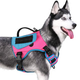 WINGOIN Tactical Dog Harness for Large Dogs, Heavy Duty No Pull Dog Harness with Handle, Adjustable Reflective Military K9 German Shepherd Big Size Dog Vest for Training, Walking, Hiking, Green (L)