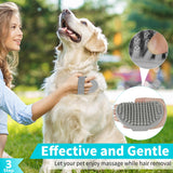 Comotech 3-Piece Dog Bath Brush Set – Grooming & Shampoo Scrubber for Short & Long Hair Dogs (Blue)